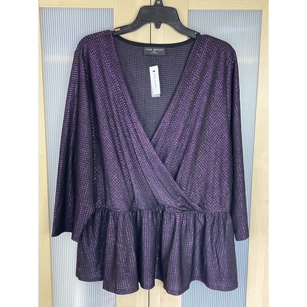 Lane Bryant Purple Wrap Blouse